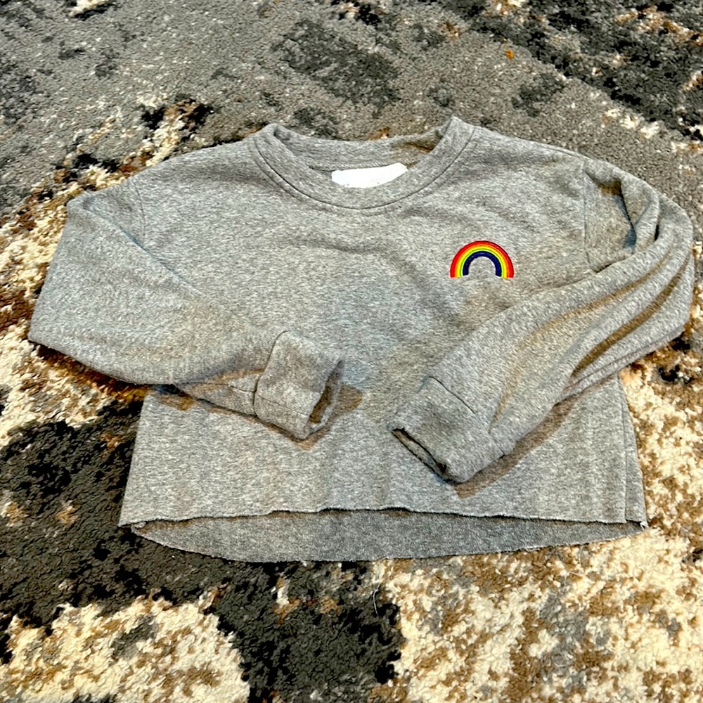 IlovePlum crop sweat shirt Grey 4y